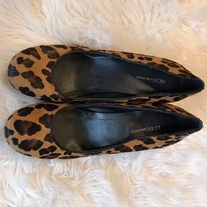 Bcbg cheetah print pony hair pumps